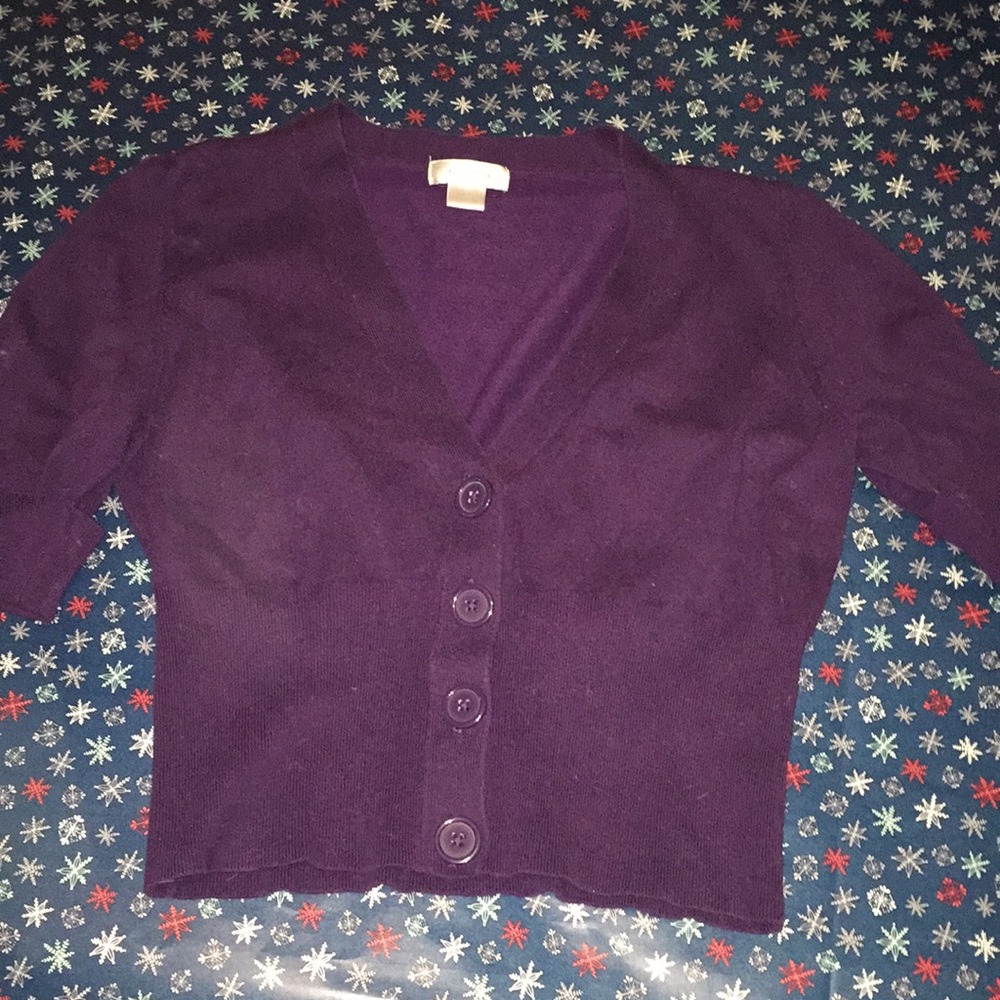 Plum Button Down Cardigan XL from Dressbarn